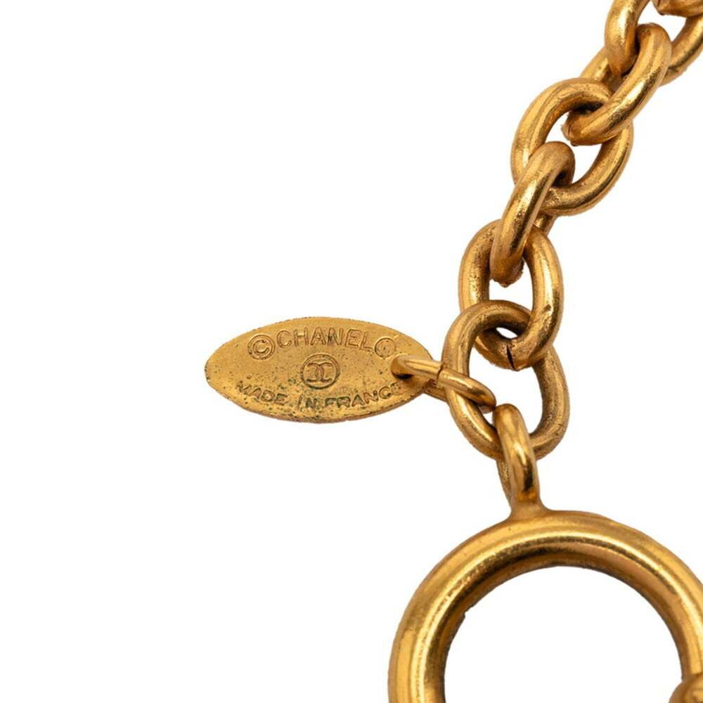 CHANEL Gold Diamond Logo Necklace - Picture 5 of 6